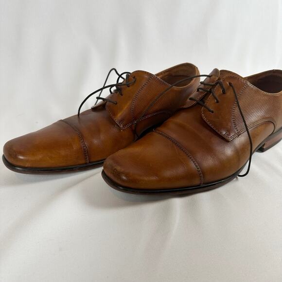 Florsheim Mens Leather Jackson Cap Toe Oxfords Size 9D Cognac Modern Corpcore - Picture 10 of 15